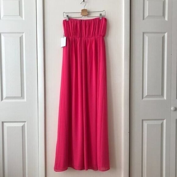 MAJORELLE Eleanora Pink Ruched Strapless Maxi Dress - Picture 6 of 8